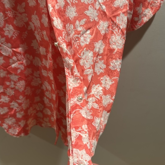 Vintage Victoria's Secret Coral Floral Sleep Shirt Dress P/S - Picture 4 of 5